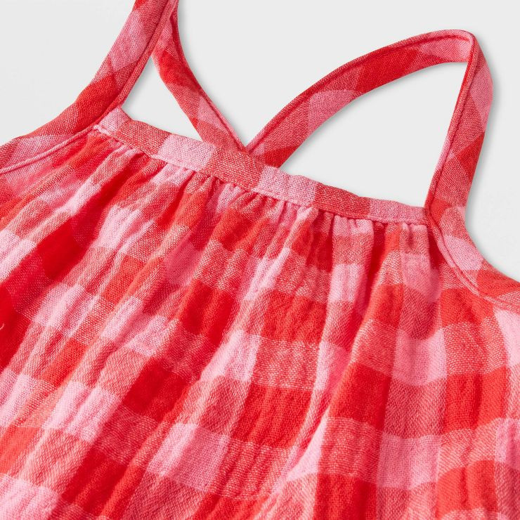 Baby Girls' Gauze Gingham Tank Set - Cat & Jack™ Pink | Target