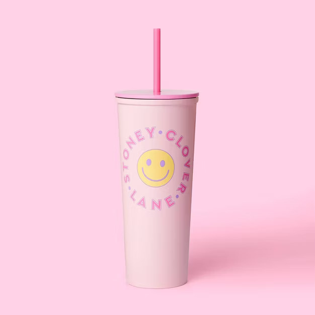 23oz Stainless Steel Tumbler with Straw Light Pink/Pink - Stoney Clover Lane x Target | Target