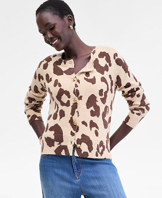 Women's Animal-Print Cardigan, Macy's Exclusive | Macy's