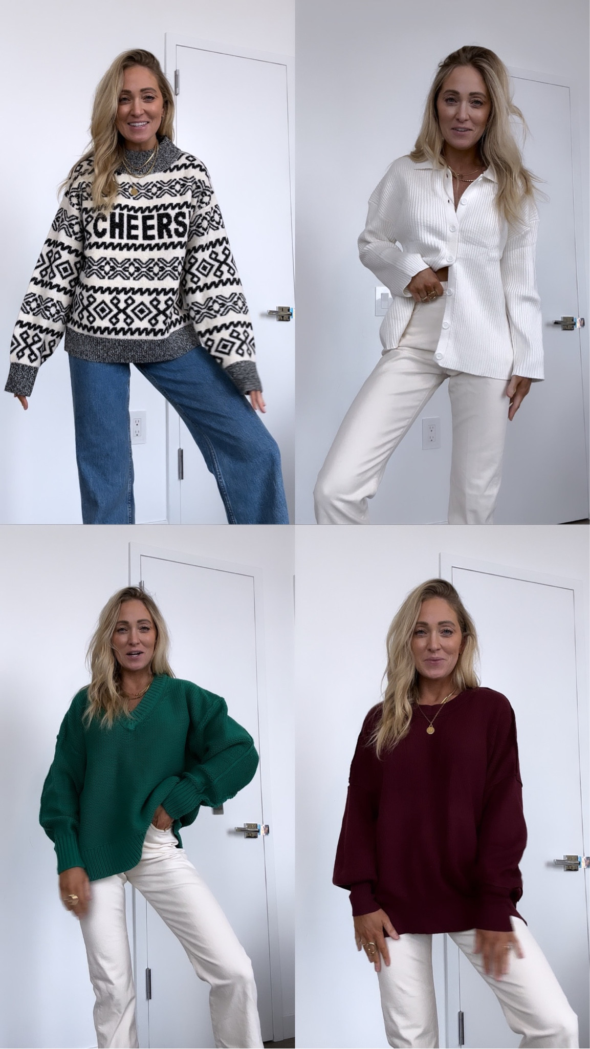 Winter sweaters- wearing size Small in everything (M in maroon one) 

#LTKSeasonal #LTKfindsunder50 #LTKHoliday