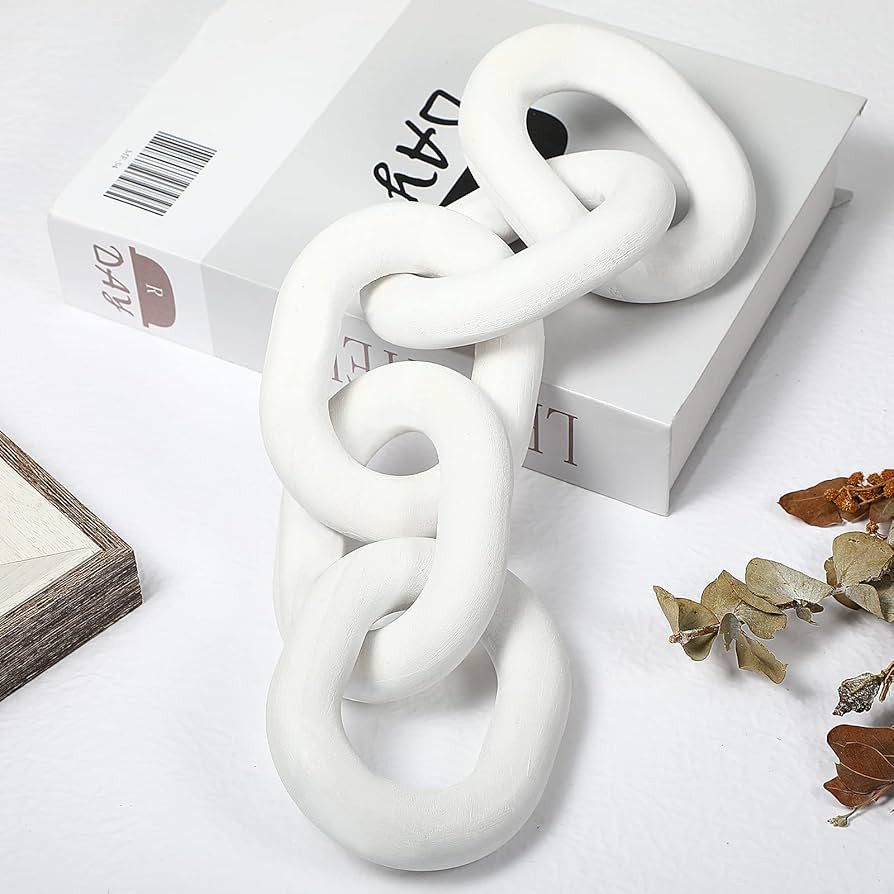 Queekay Decorative Wood Chain Link Decor Rustic Wood Link 5 Link Christmas Wooden Chain Decor Lin... | Amazon (US)