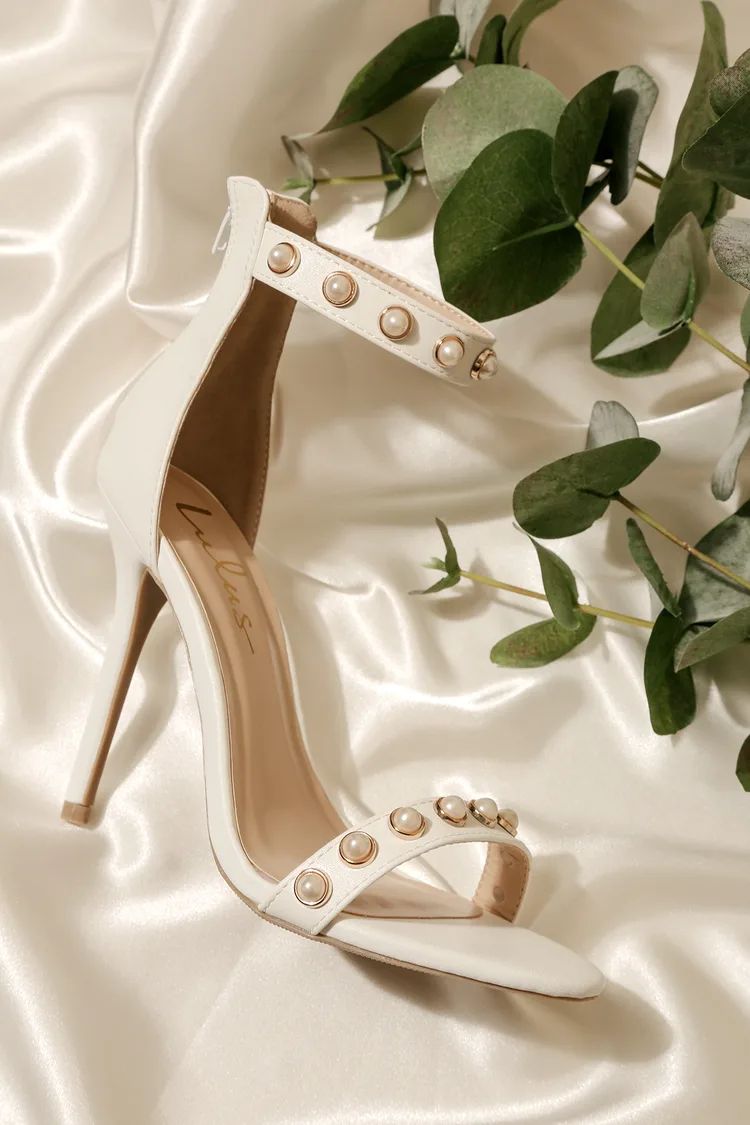 Daveigh White Pearl Ankle Strap High Heel Sandals | Lulus (US)