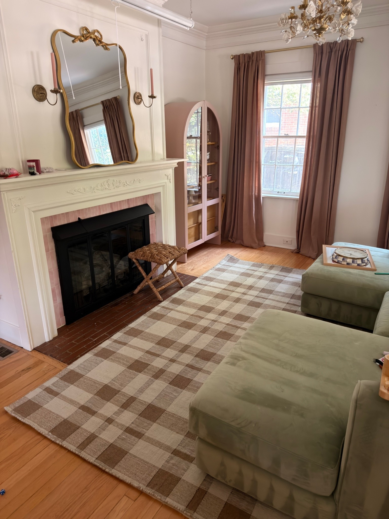 Plaid gingham rug for fall