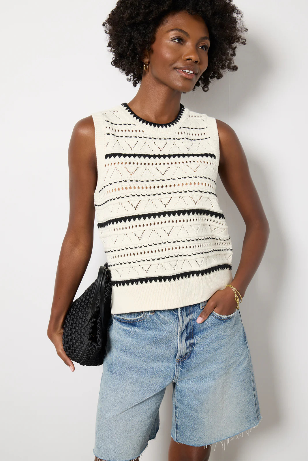 Athena Pointelle Knit Vest | Evereve