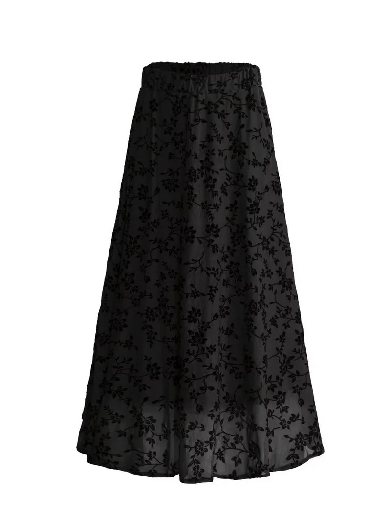 FOLUNSI Women Plus Size Double Layer Plush Mesh Long Maxi Skirt m-4xl | Walmart (US)