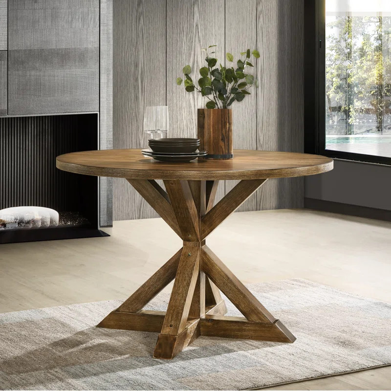 Ebbert Round Solid Wood Base Dining Table | Wayfair North America