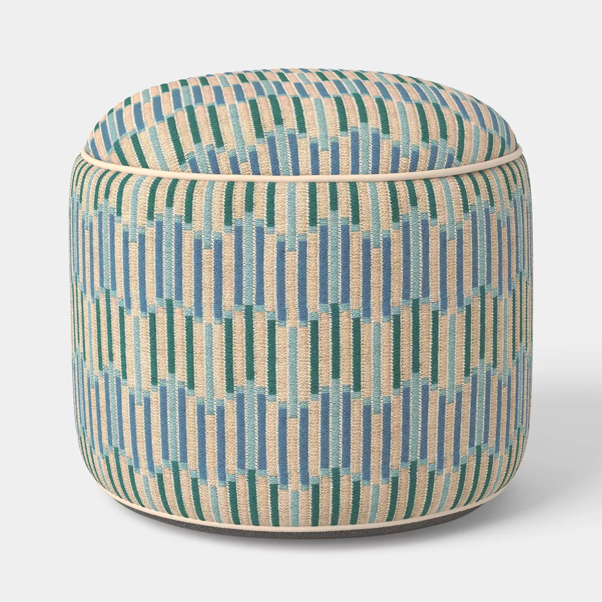 14"x20" Wavy Stripe Round Pouf Cool - Threshold™ | Target