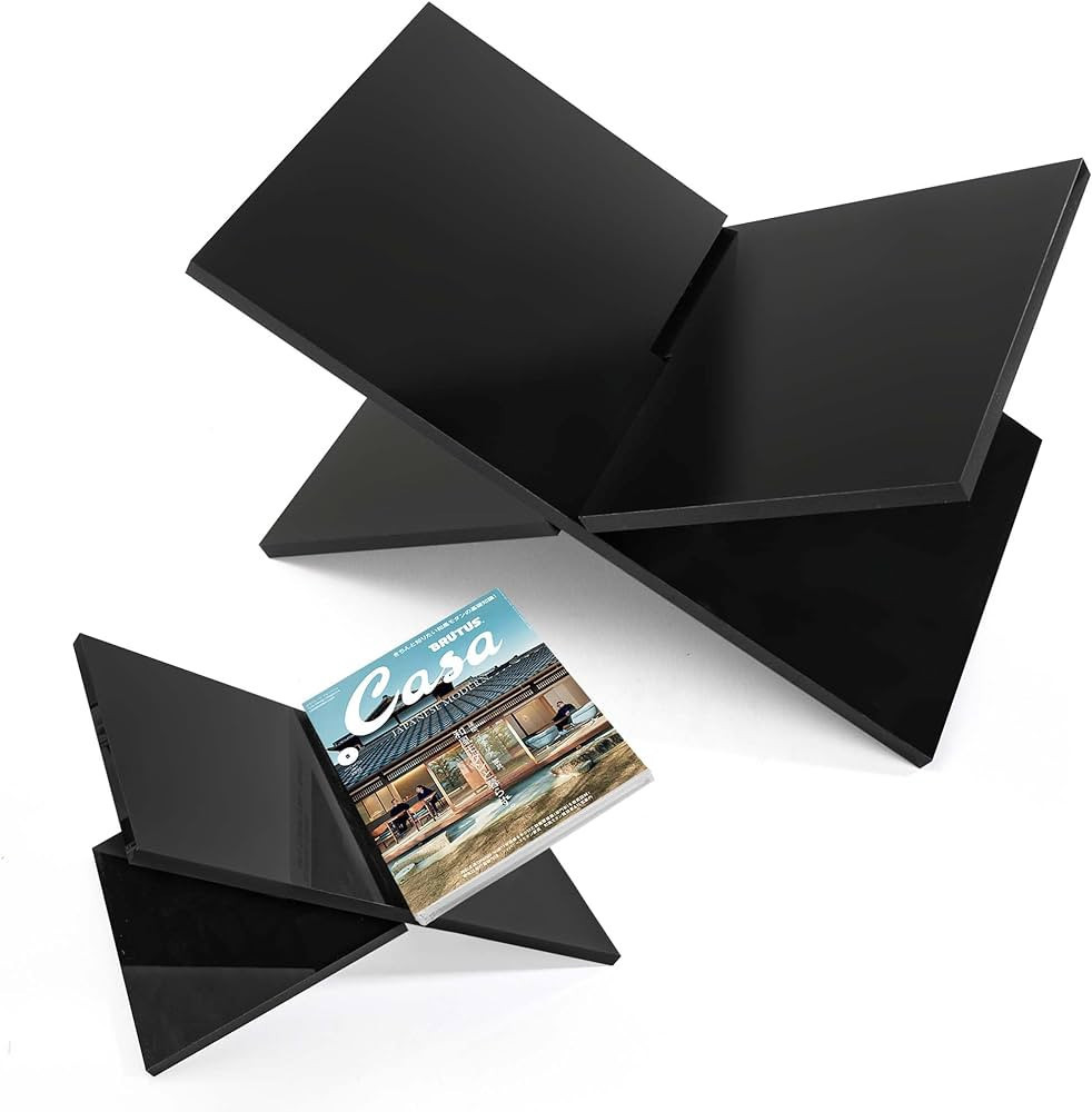 2 Piece Acrylic Open Book Stand, Reading Book Stand Holder X-Shape Black Book Holder Display Stan... | Amazon (US)