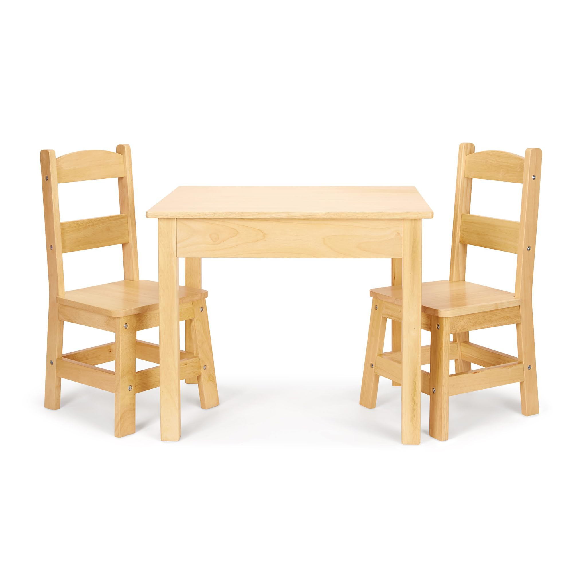 Melissa & Doug Solid Wood Table and 2 Chairs Set - Light Finish Furniture for Playroom | Amazon (US)