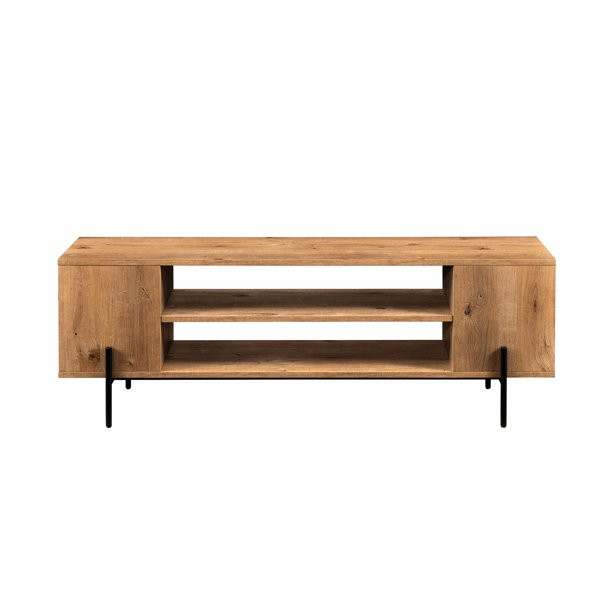 Gap Home 58" Modern TV Stand with Side Storage, English Oak - Walmart.com | Walmart (US)