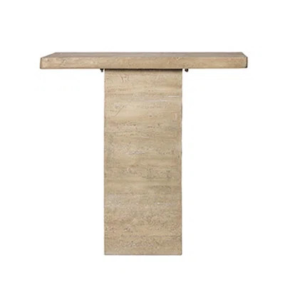 Cream Square Pedestal Coffee Table Measuring 35.5X14x35.5 Inches, Coastal And Industrial Style Blend, Ideal For Home Decor Inches Table, Ultra - Moder | Wayfair North America