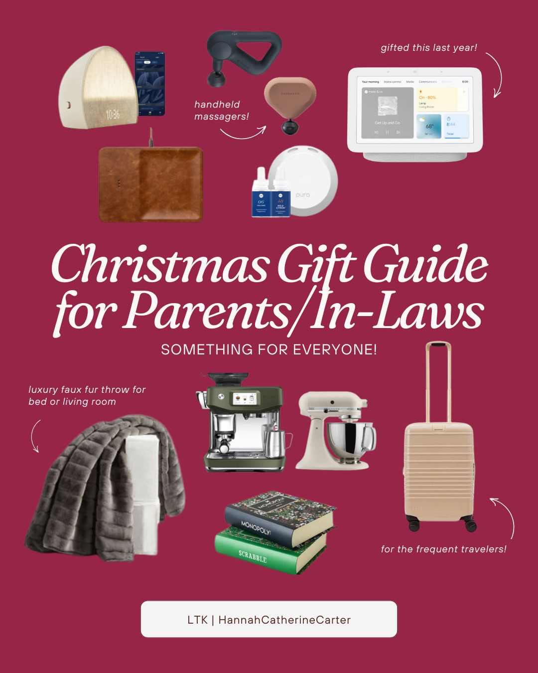 Christmas Gift Guide for Parents and/or In-Laws! Tech, kitchen, home, travel, and other fun gifts.  

 #LTKGiftGuide #LTKHoliday #LTKHome