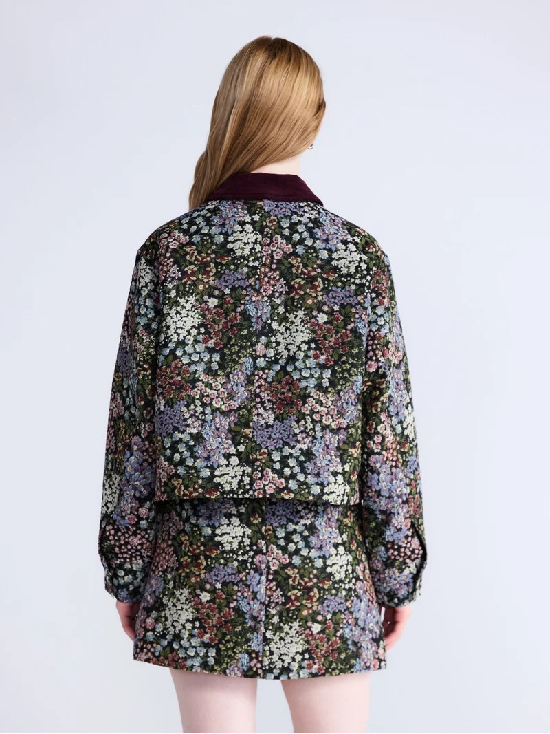 Free Assembly Women's and Women's Plus Cropped Combo Jacket, Sizes XS-4X | Walmart (US)