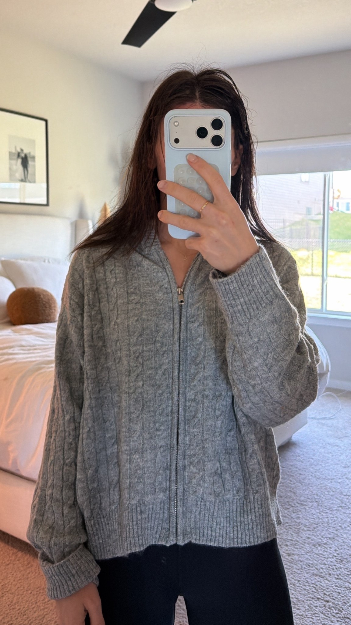 Cable knit zip up 🤍

#LTKSeasonal #LTKHoliday #LTKFindsUnder50