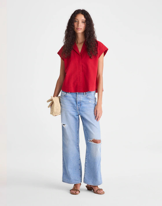 Notch-Collar Popover Shirt | Madewell