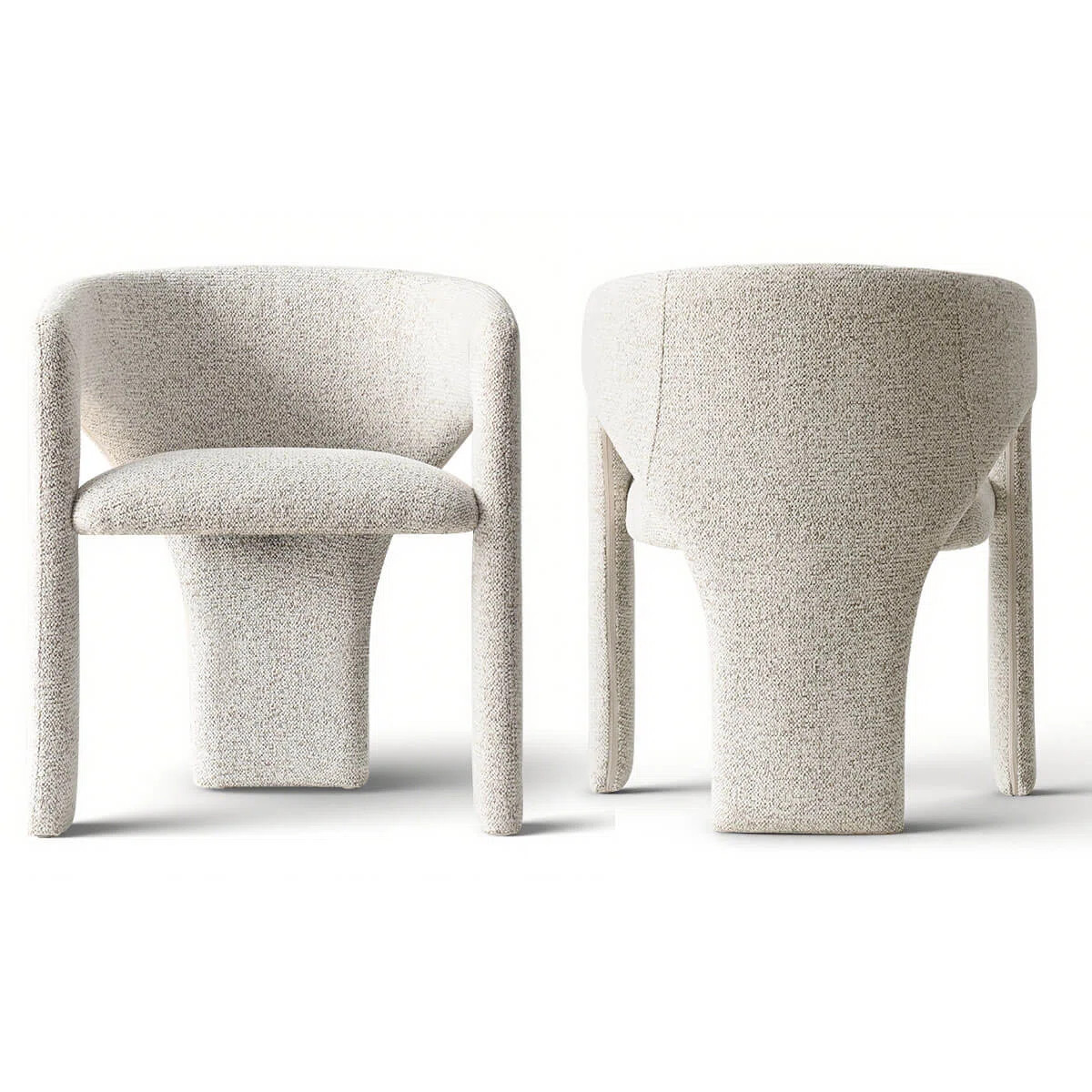 Modern Upholstered Arm Dining Chairs With Curved Frame (Set Of 2) | Wayfair North America
