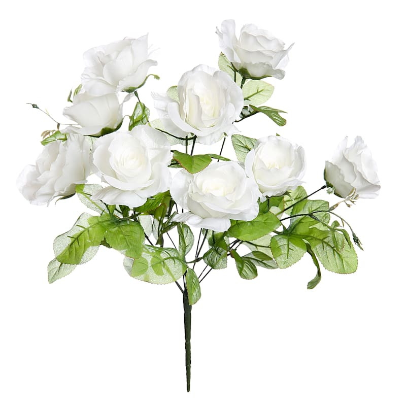 White Rose Floral Spray, 19" | At Home