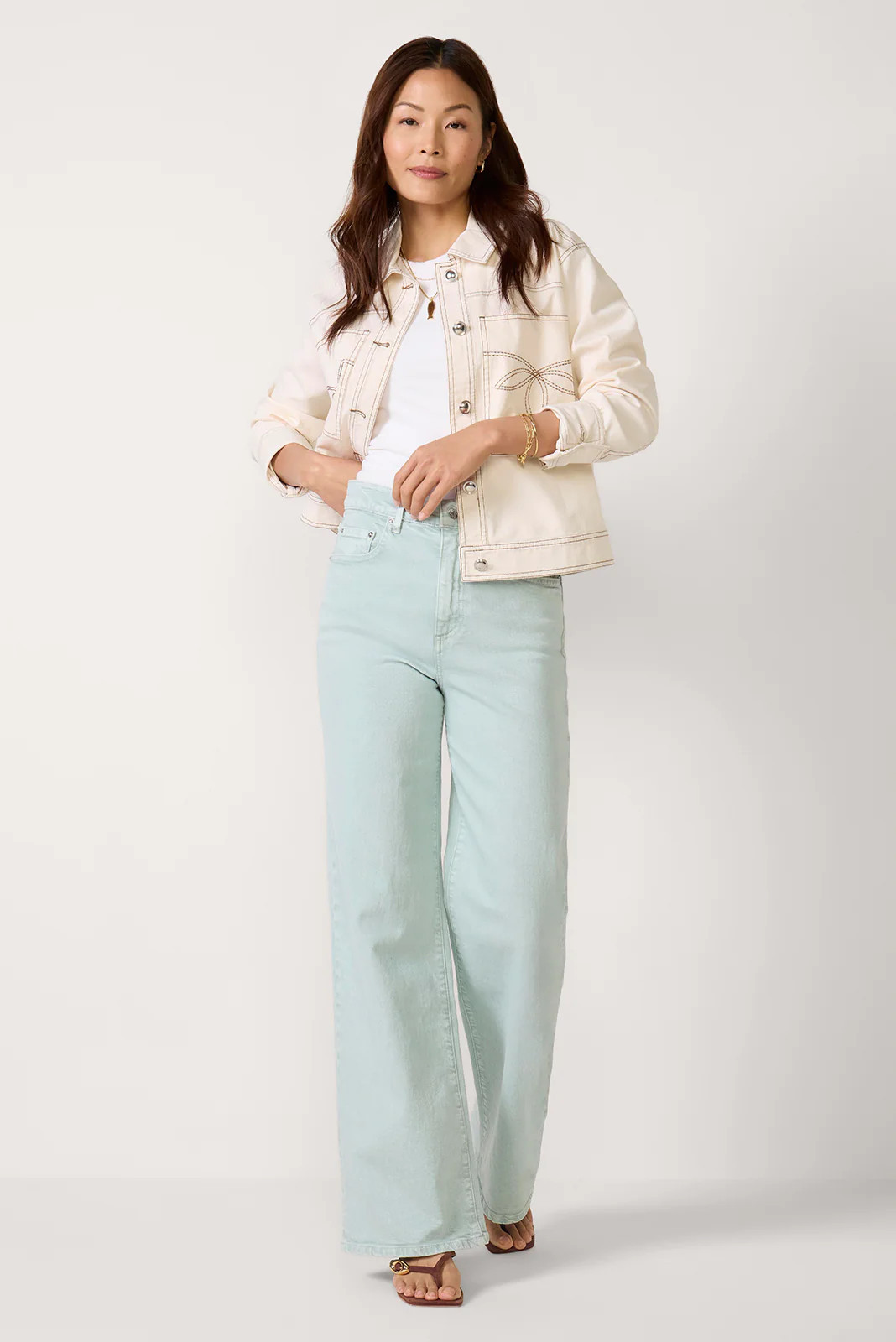 LE JEAN Women's Column Jean, Size 32, Green | Evereve