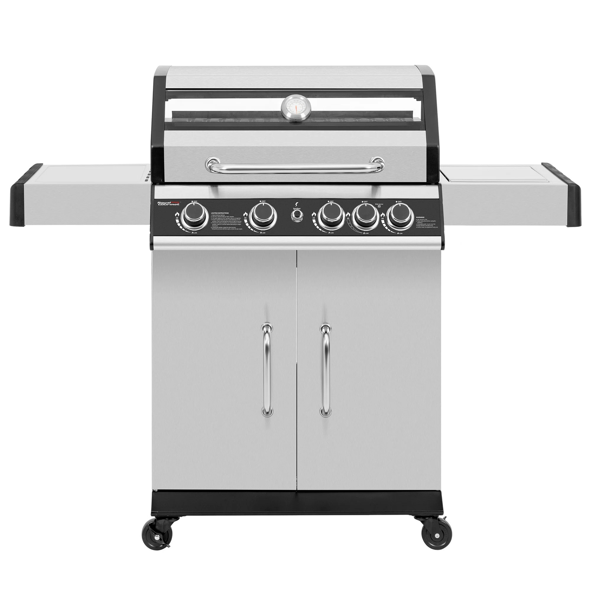 Royal Gourmet  4-Burner Gas Grill with Side Burner and Window Lid | Wayfair North America