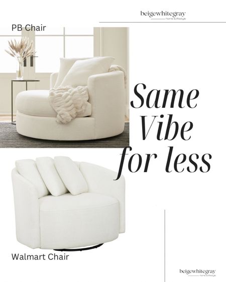 Same vibe for less!! This Walmart white swivel chair is a super popular comfortable arm chair option that is just like the Pottery Barn chair but way less.

4/19

#LTKstyletip #LTKhome