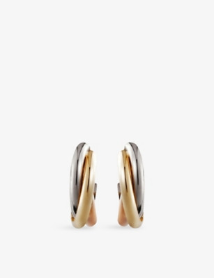 Cartier Womens Trinity Mini 18ct Yellow, Rose and White Gold Hoop Earrings 1 Size | Selfridges
