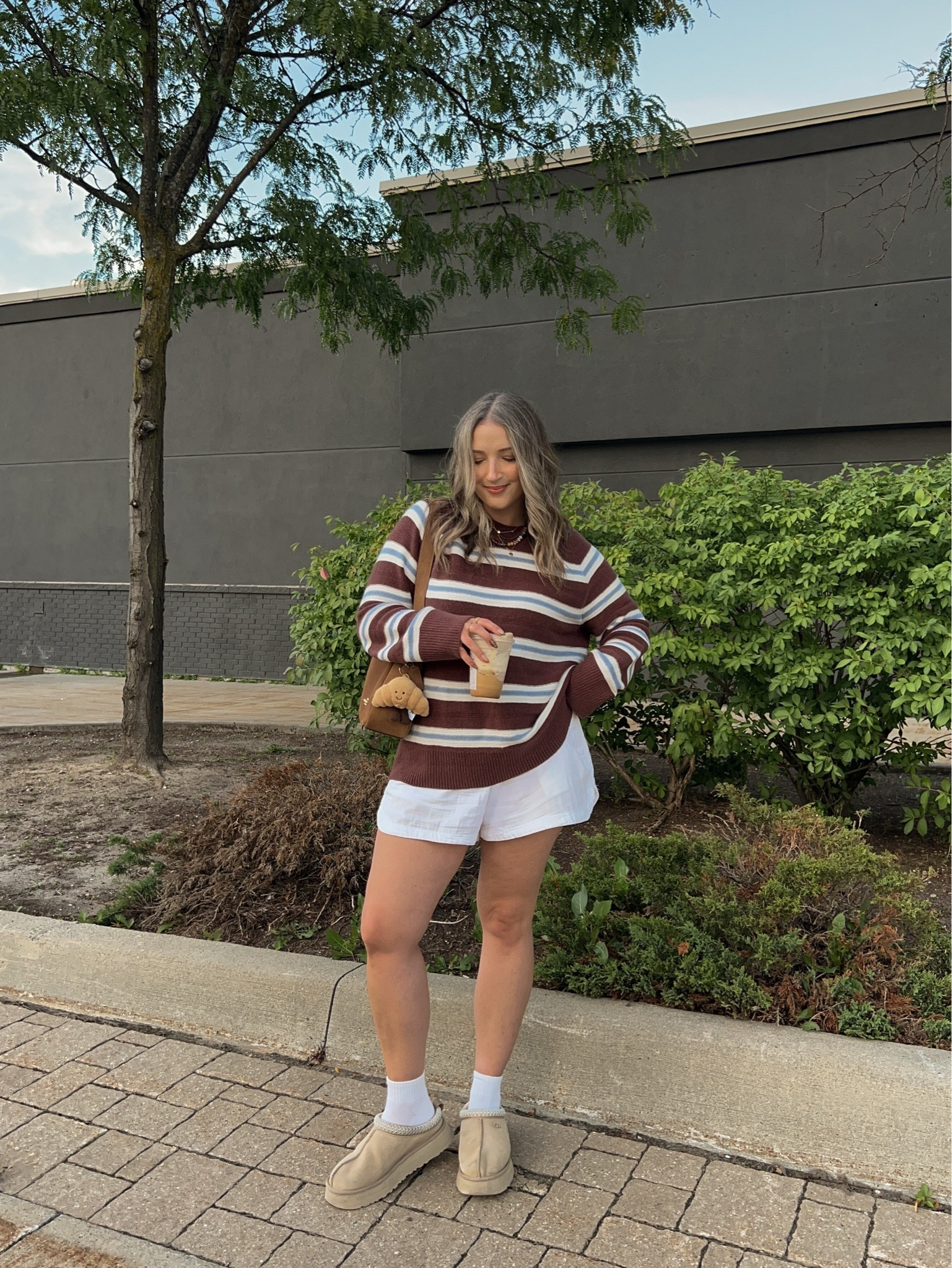 Early fall ootd! Sized up to XL in the sweater for an oversized fit. Shorts are old, linked similar. I’m a 9.5-10 shoe and wear a 10 in the Ugg Tazz platforms

#LTKfall #LTKmidsize #LTKstyletip