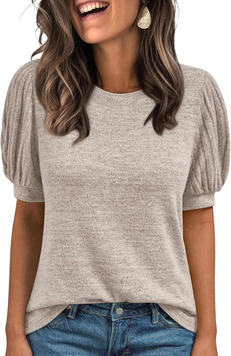 AUTOMET Womens Short Sleeve Tops Fall Sweater Dressy Casual Blouses 2026 | Amazon (US)