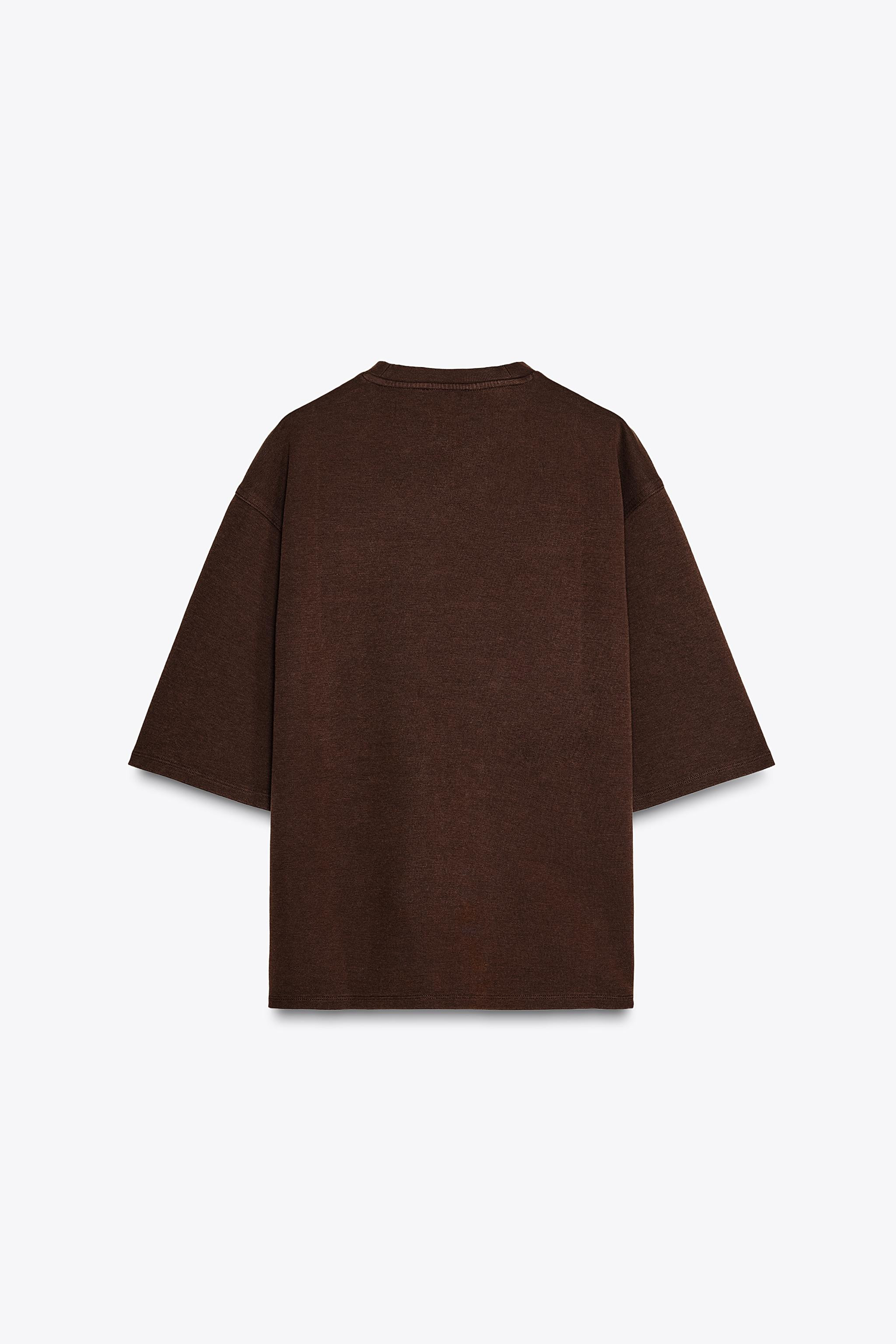 WASHED EFFECT INTERLOCK T-SHIRT | Zara US