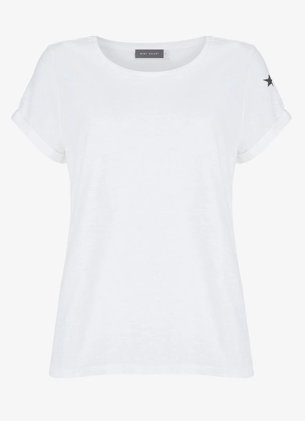 White Cotton Star T-Shirt | Mint Velvet