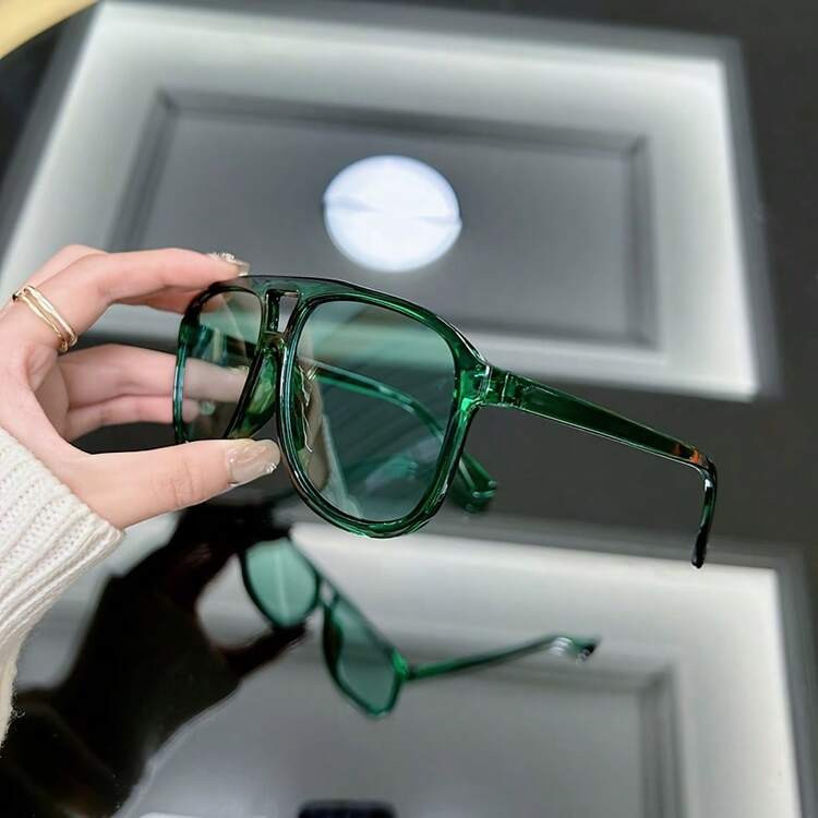 1 Pair Of Retro Large Frame Fashion Glasses |   Retro Fashion Style Minimalist Casual Oval Glasse... | SHEIN