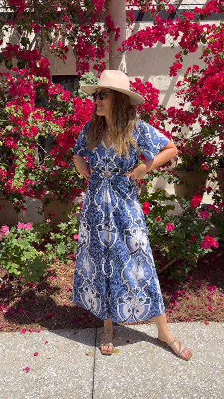 Spring has Sprung 🌺🌸🌞 I’m in love with this beautiful blue floral patterned dress! I’m wearing a size medium and am 5’10! This gorgeous price by Beyond by Vera is the perfect outfit for Spring + Summer! #beyondbyvera #floridastyle #springdress 

#LTKstyletip #LTKVideo #LTKwedding