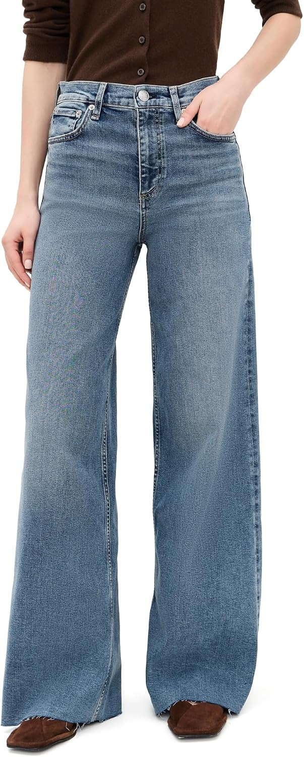 rag & bone Women's Flexi Sofie Rise Full Length Wide Jeans | Amazon (US)