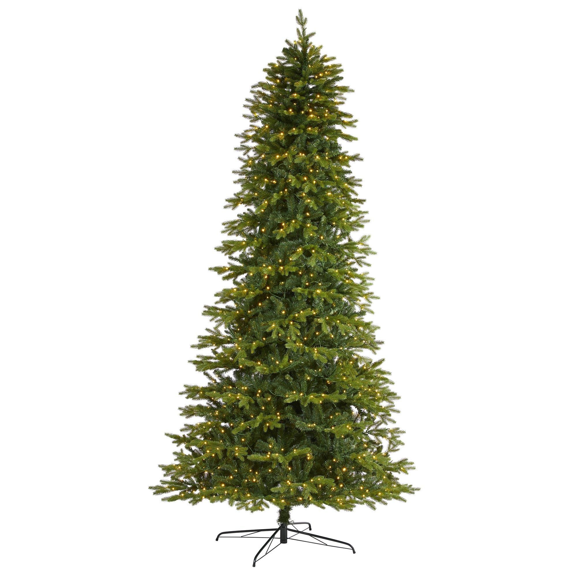 10’ Belgium Fir “Natural Look” Artificial Christmas Tree with 1050 Clear LED Lights | Nearl... | Nearly Natural