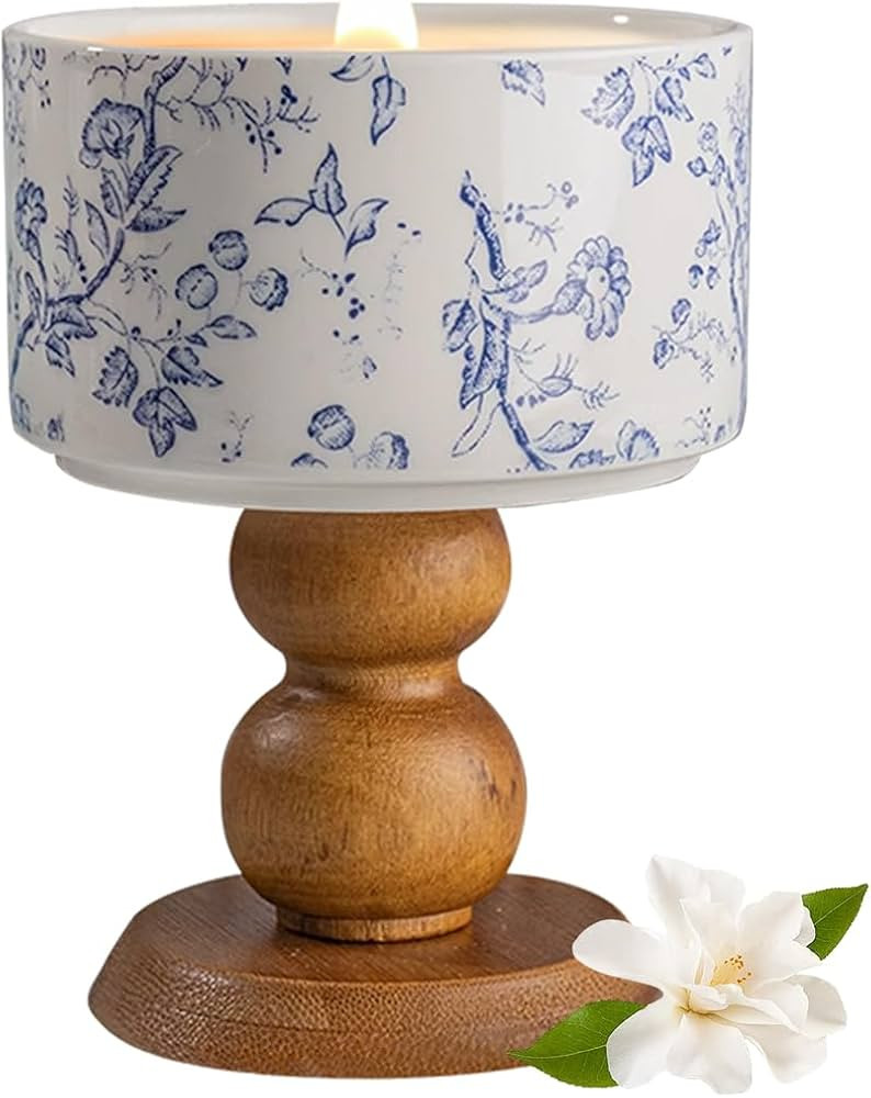 Ceramics Scented Candles, Ceramic Wooden Candles, Home Decor Candles,Chinoiserie Ceramics Candles... | Amazon (US)