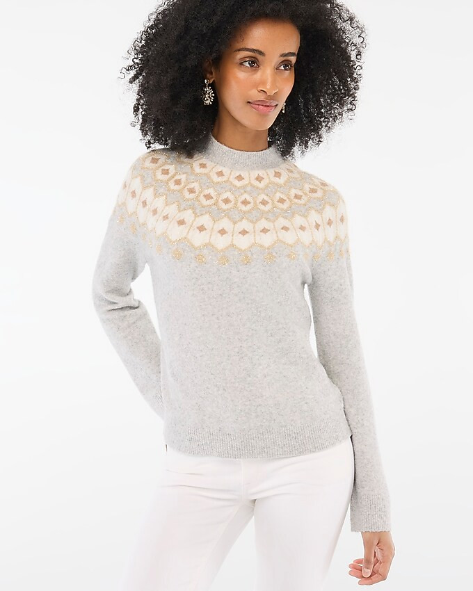 Fair Isle shimmer sweater in extra-soft yarn | J.Crew Factory