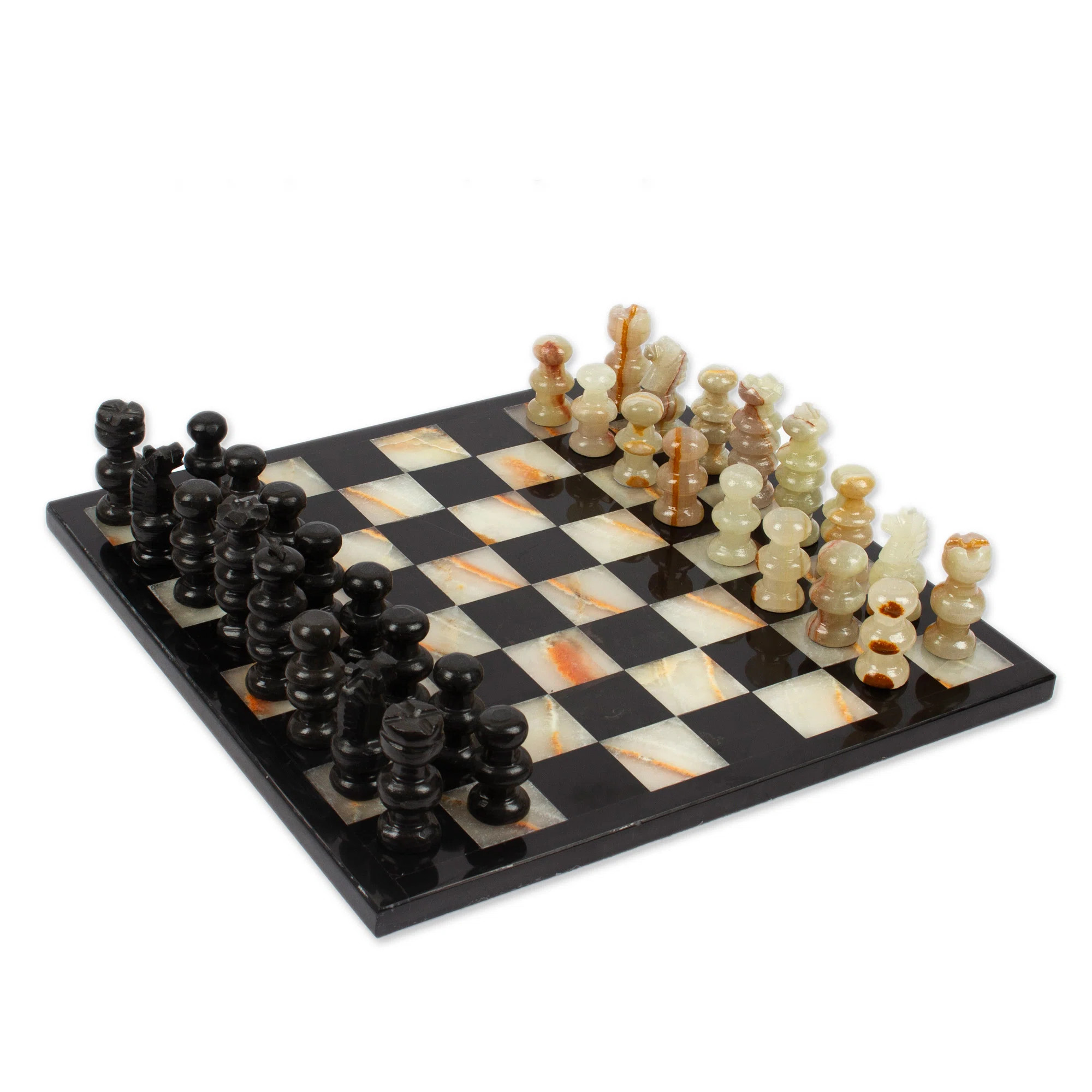 Novica Verdant Challenge Onyx And Marble Chess Set | Perigold