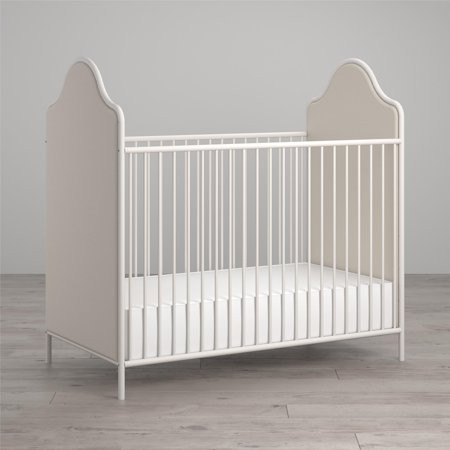 Little Seeds Piper Upholstered Metal Crib, Cream | Walmart (US)