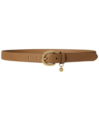 Charm Crosshatch Leather Belt | Macy's