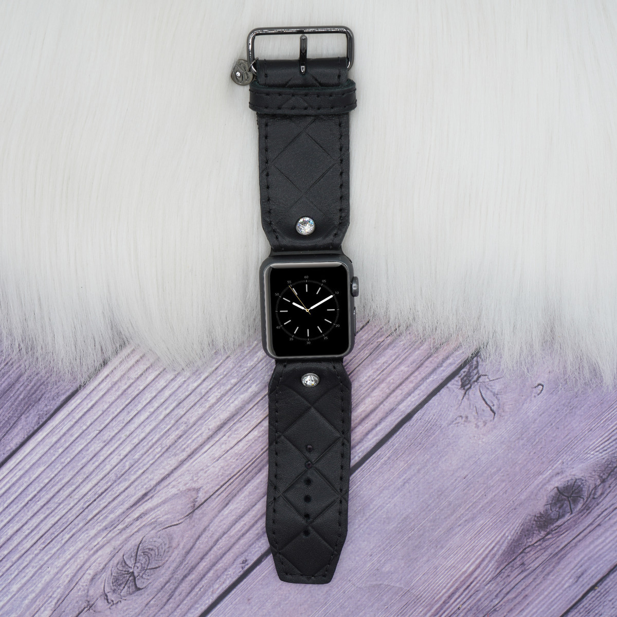 Limited Edition Sivella Band in Luxe Quilted Leather in Black | Sparkl