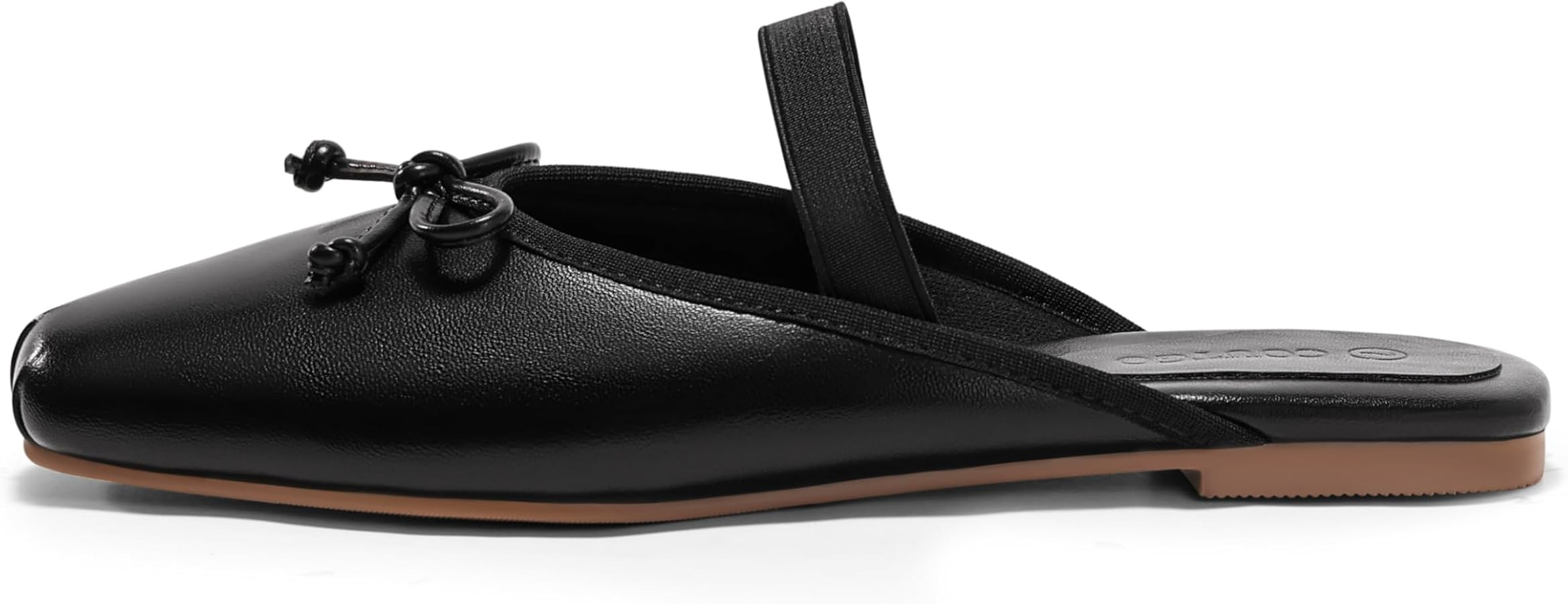 Coutgo Womens Ballet Flats Mules Bow Square Toe Slip On Slides Work Office Party Dress Shoes | Amazon (US)