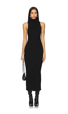Enza Costa Rib Sleeveless Turtleneck Sweater Dress in Black from Revolve.com | Revolve Clothing (Global)