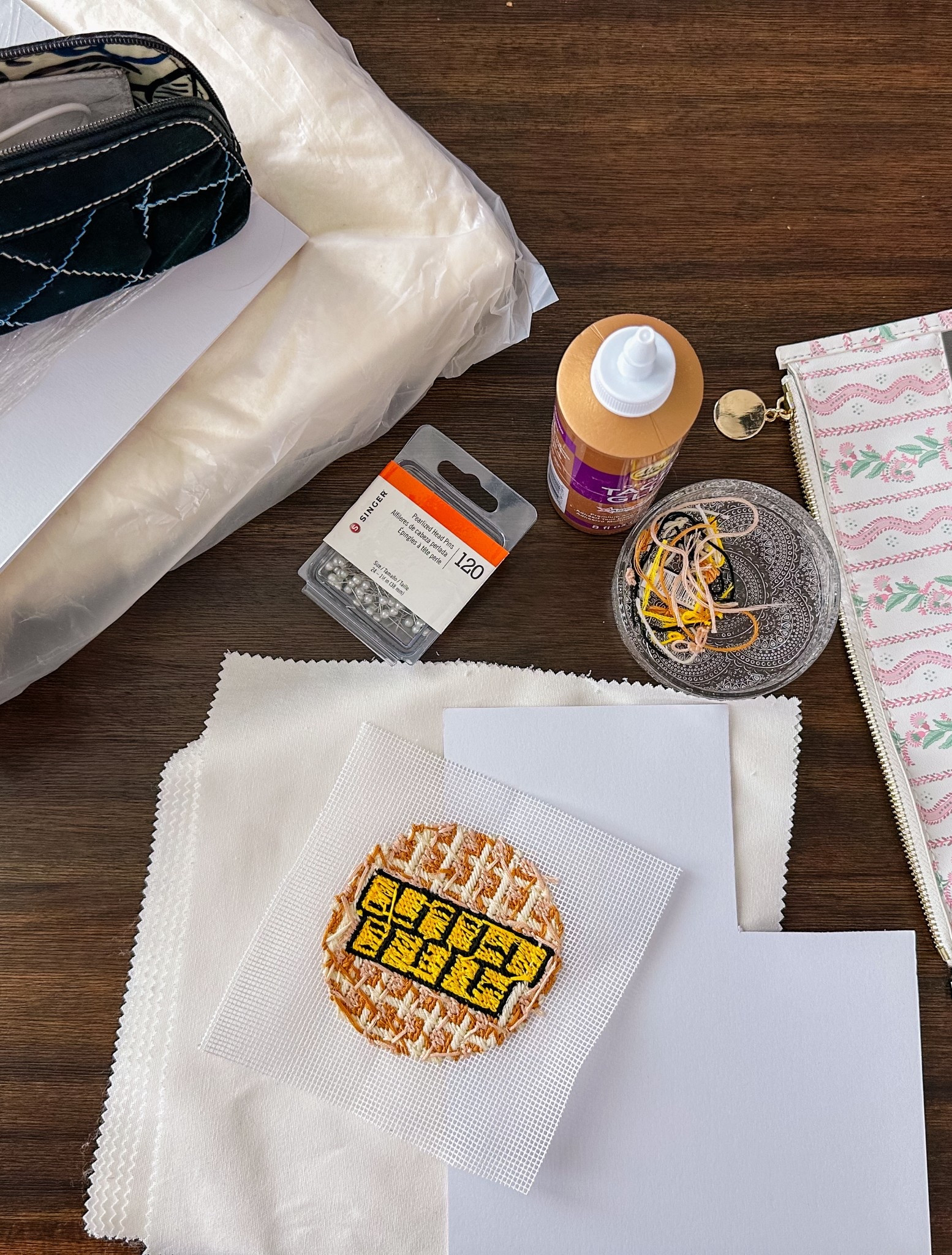 A completed canvas = time to finish!! Turning this one into an ornament, and so excited to see the finished project!!! 🪡🧇