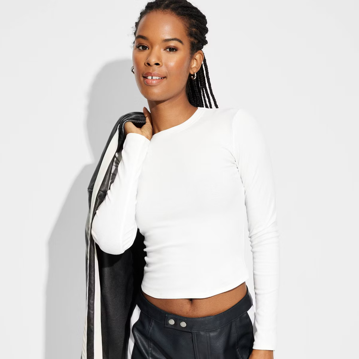 Women's Long Sleeve T-Shirt - Wild Fable™ White S | Target