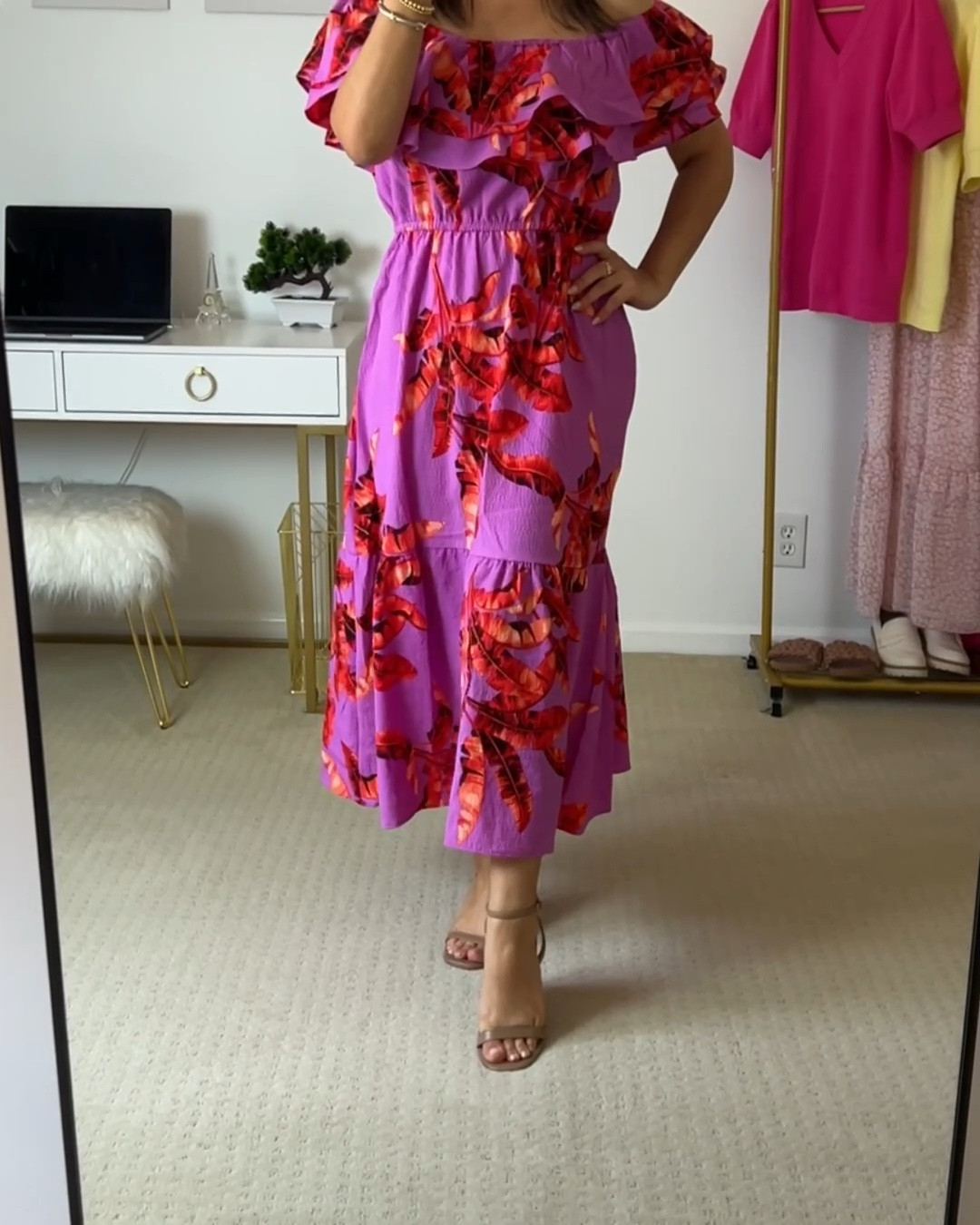 This is the perfect travel dress for summer. It has a beautiful lavender floral print that gives those tropical vibes  

#LTKFindsUnder50 #LTKOver40 #LTKMidsize