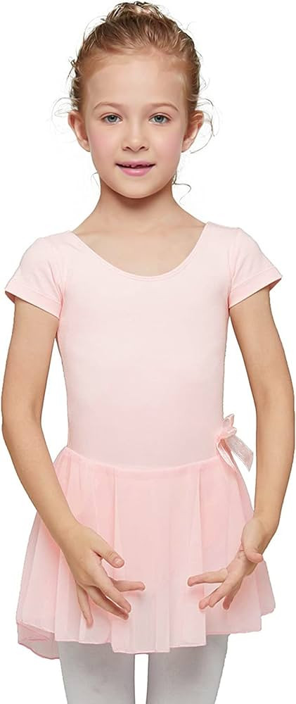 MdnMd Ballet Leotards with Skirt Toddler Girls Dance Ballerina Outfit Dresses Short Sleeve | Amazon (US)