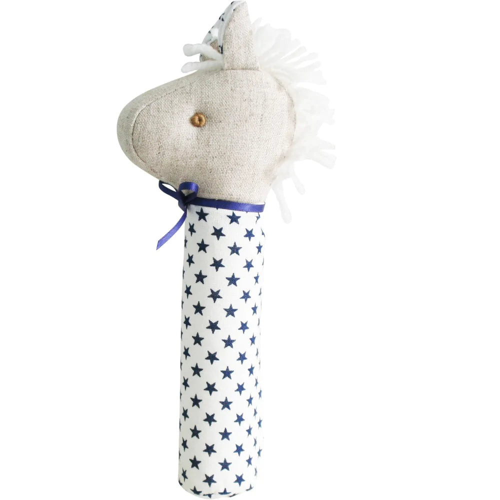 Alimrose Horse Squeaker - White and Navy Star | JoJo Mommy