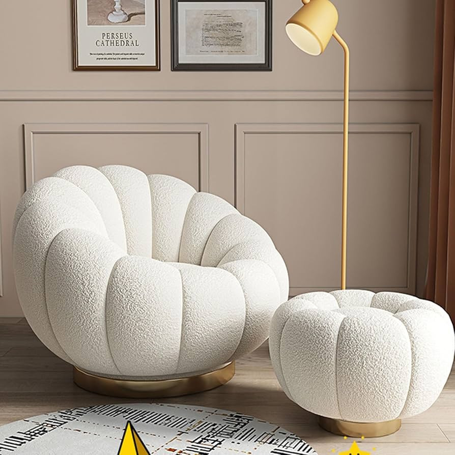 Mid Century Modern Swivel Barrel Chair, Round Upholstered Swivel Accent Chairs, No Assembly Sofa ... | Amazon (US)