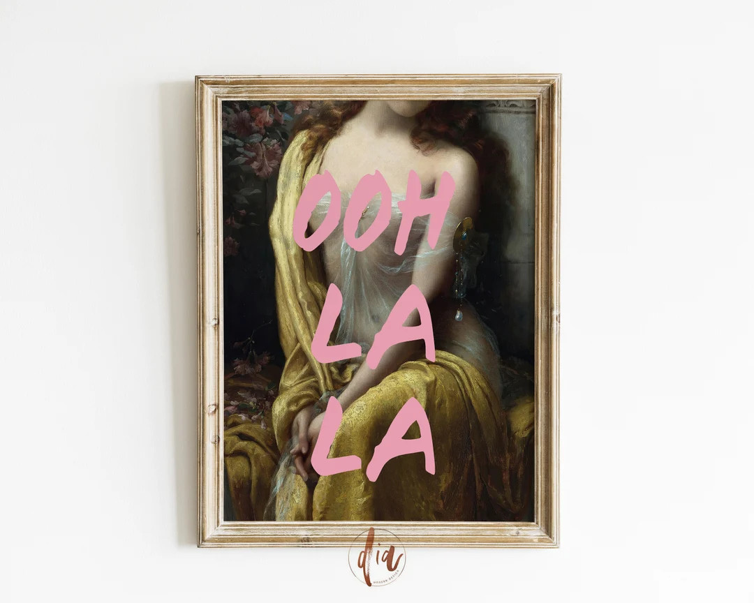 Ooh La La Altered Art Portrait, Eclectic Wall Art, Vintage Painting, Trendy Gallery Wall Print, M... | Etsy (US)
