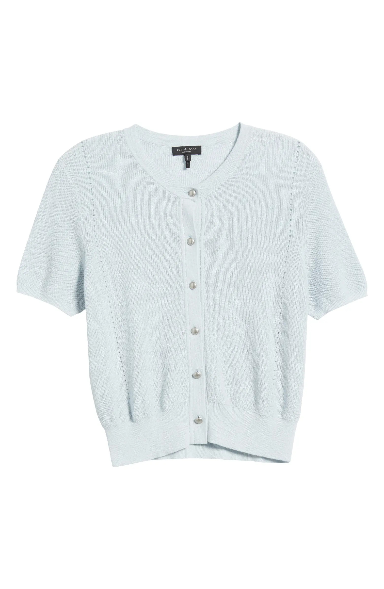 Dina Short Sleeve Cotton & Cashmere Blend Cardigan | Nordstrom