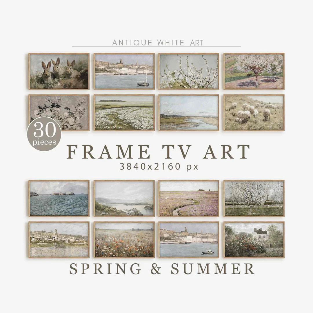Samsung Frame TV Art Set of 30, Spring & Summer Art, Vintage Farmhouse Painting, Country Landscap... | Etsy (US)